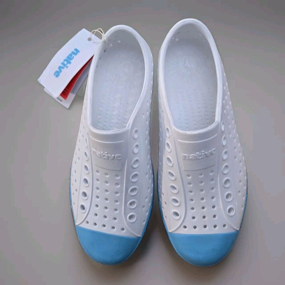 Native Shoes Jefferson‎ Water Shoe M3/W5 NWT Summer Beach Walking White/Blue